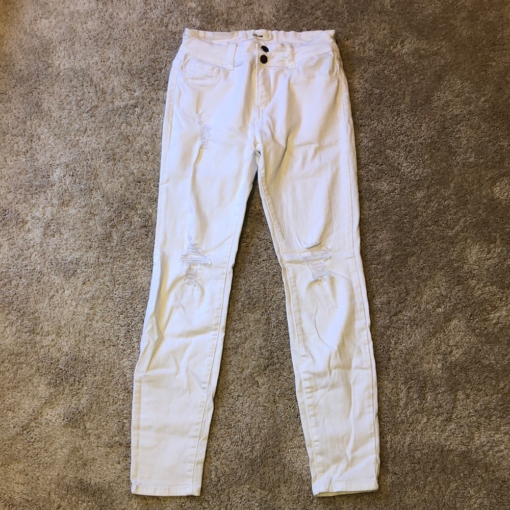 White ripped jeans